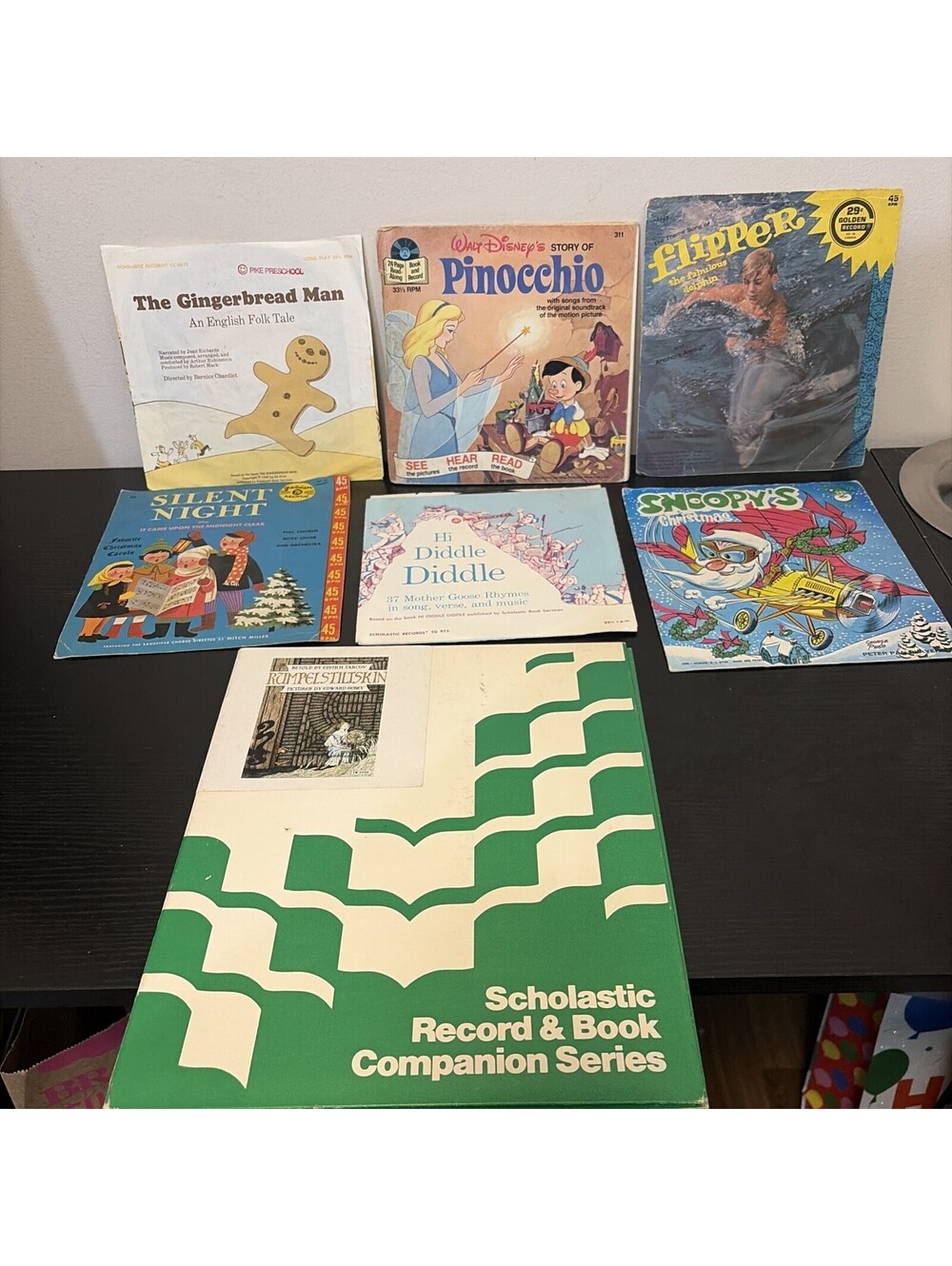 Lot of 7 - Vintage 45 rpm Children's Records - Various Titles and Songs